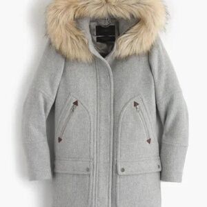 J. Crew Chateau Parka in Italian Stadium Cloth Wool Gray Size 0